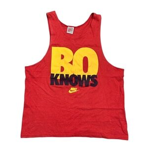 Vintage 80s Nike USA Made Bo Knows Jackson Single Stitch Tanktop Shirt Mens L
